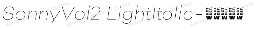 SonnyVol2 LightItalic字体转换